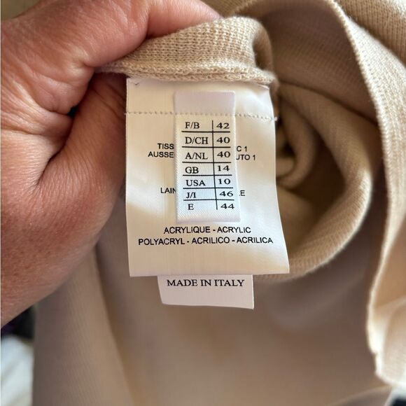 NWT WEILL cream colored long sleeve tunic sweater sz 10 - Picture 5 of 9